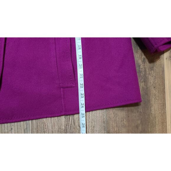 Talbots 100% Boiled Wool Swing Coat Womens 18W Petite Soft Purple Crop Coat FLAW - Picture 7 of 8